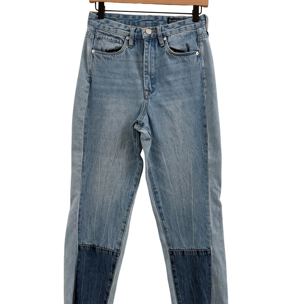 Blank NYC Two-Tone Blue Straight Leg Jeans